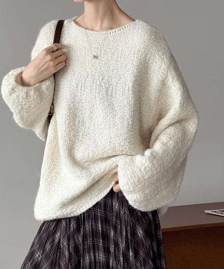 《即納》soft oversized knit / 2color　hm2730
