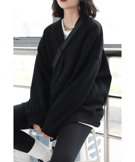 oversized v-neck cardigan / 2color　hm2604