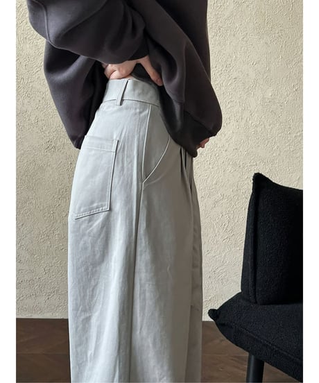 belted wide-leg pants / 2color　hm2074