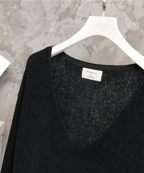 large v-neck sweater / 2color　hm1023