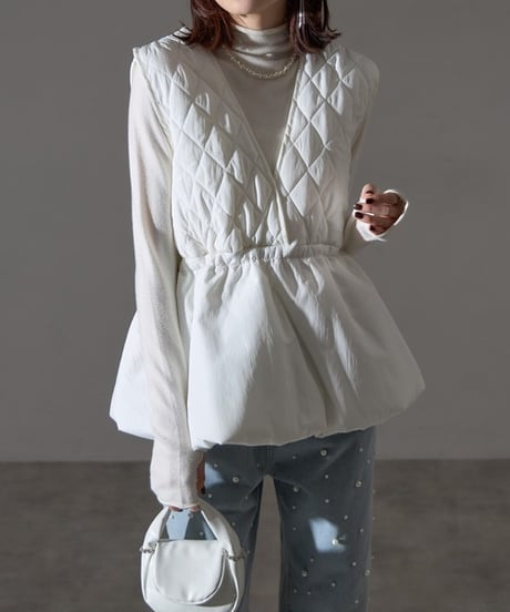 balloon quilted vest / 2color　hm2580