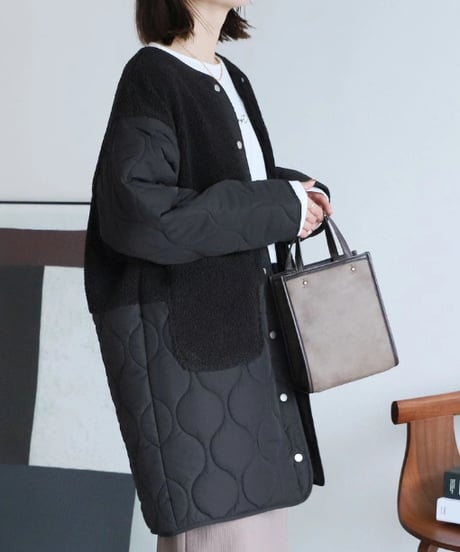 hybrid quilted coat / 3color　hm2570
