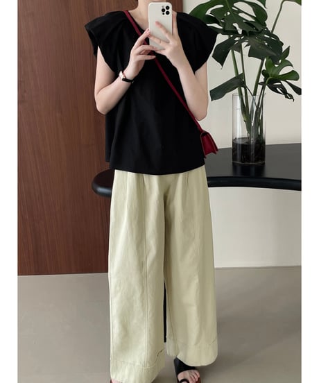tuck wide pants / 2color　hm1602