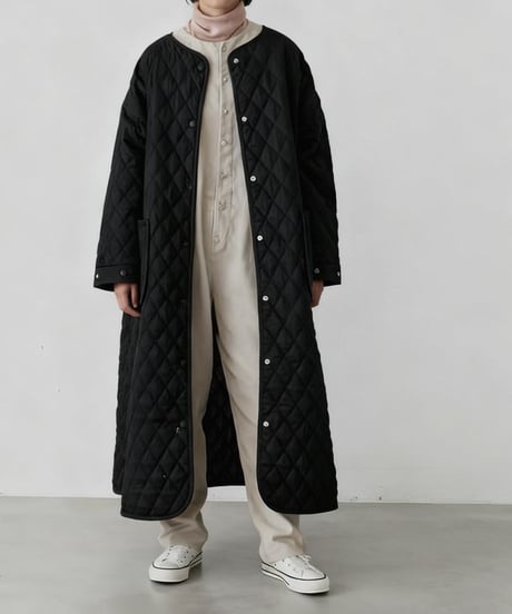 collarless quilted coat　hm2686
