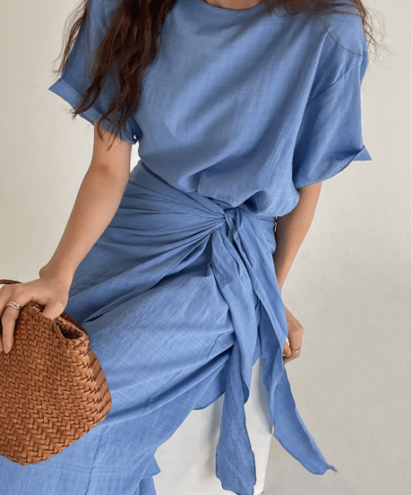 wrap linen dress　hm2868