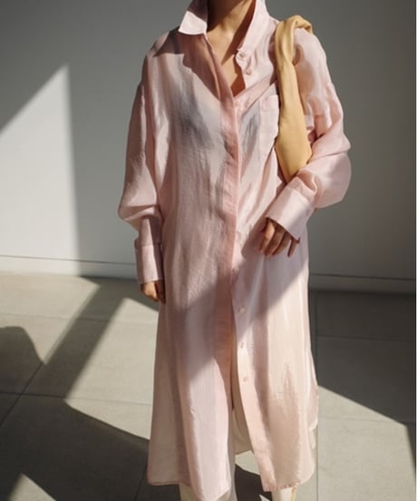 oversize sheer long-shirt　hm1589