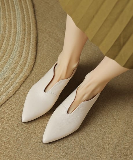 retro leather pumps / 4color　hm2494