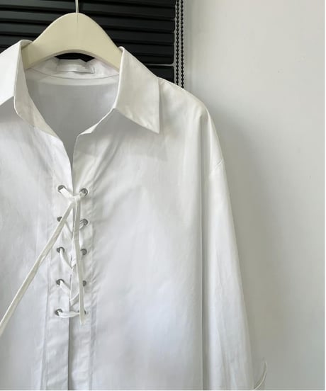 lace-up front shirt　hm2064