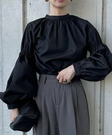 stand collar blouse / 4color　hm2526