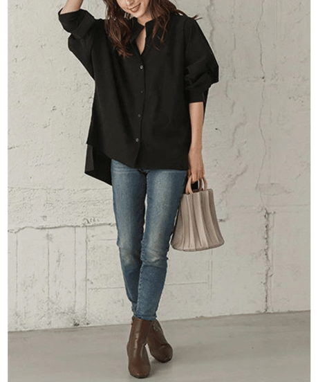 slit hem shirt / 4color　hm2964
