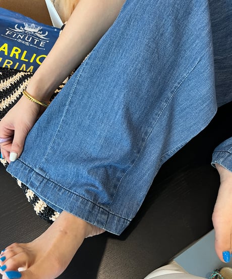 drawstring denim pants / 2color　hm2347