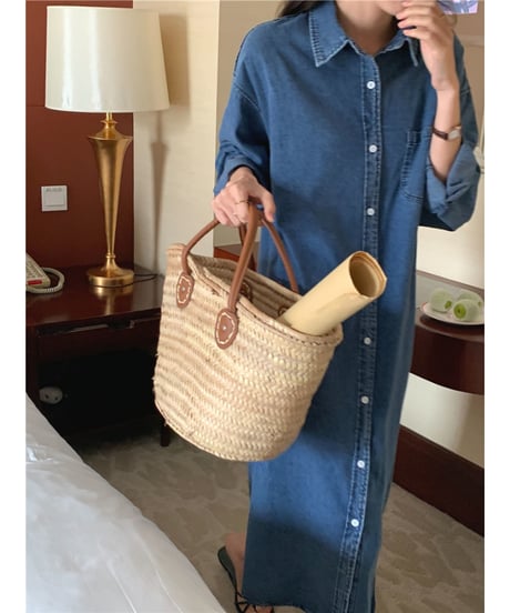 denim shirt dress / 2color　hm2913