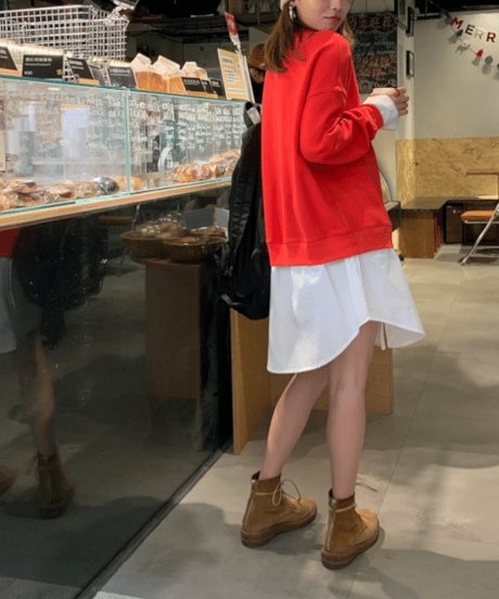 layered-style sweatshirt dress / 2color　hm1246