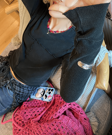 seam design tight top / 2color　hm1450