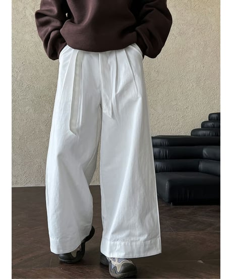 belted wide-leg pants / 2color　hm2074