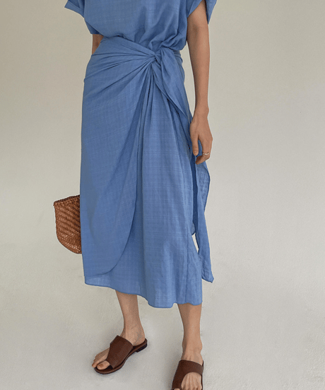 wrap linen dress　hm2868