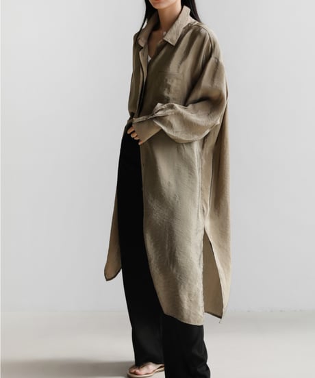 oversize sheer long-shirt　hm1589