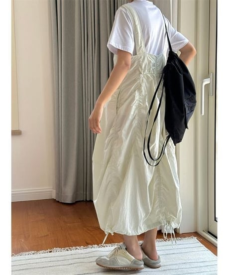 gathered overalls / 2color　hm2375