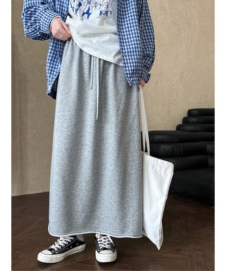 sweat maxi skirt / 2color　hm2054