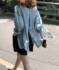 sheer open back shirt / 2color　hm1365