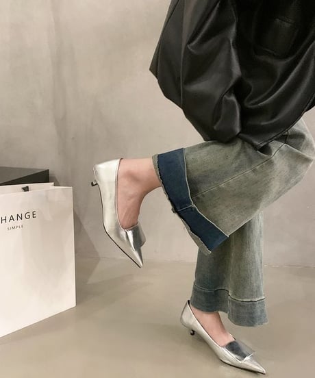 pointed toe design pumps / 4color　hm1904