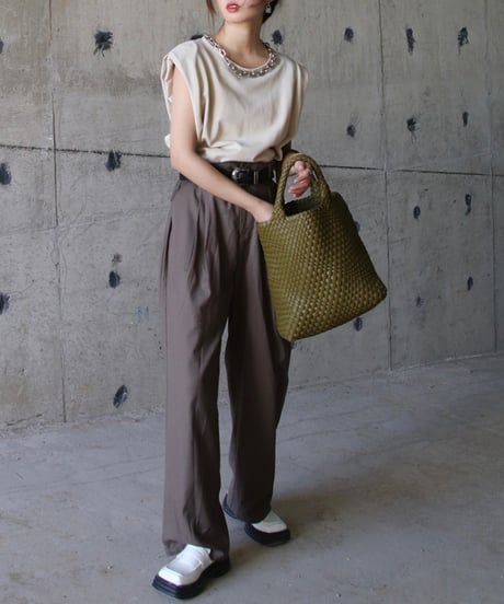 leather braid bucket-bag & pouch　hm1590
