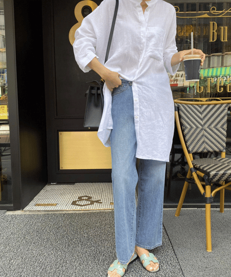 relaxed linen shirt　hm2939