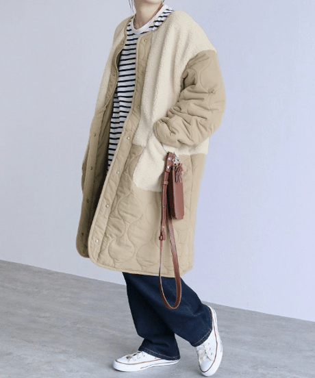 hybrid quilted coat / 3color　hm2570