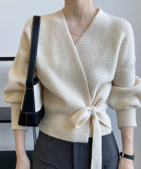 wrap knit cardigan / 5color　hm2617