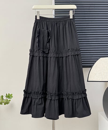 ruffle cake long skirt　hm2020