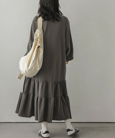 tiered sweatshirt dress / 4color　hm2798