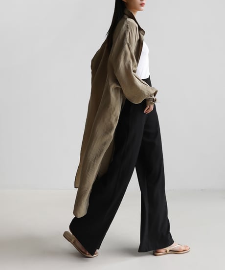 oversize sheer long-shirt　hm1589