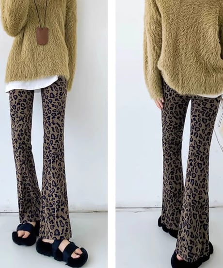 leopard flare leggings / 3color　hm1999