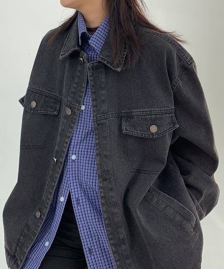 faux layered shirt & jacket　hm1945