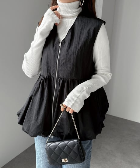 peplum zip-up vest / 3color　hm2572