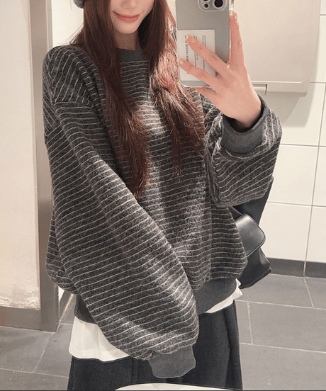 stripe knit top / 2color　hm2622