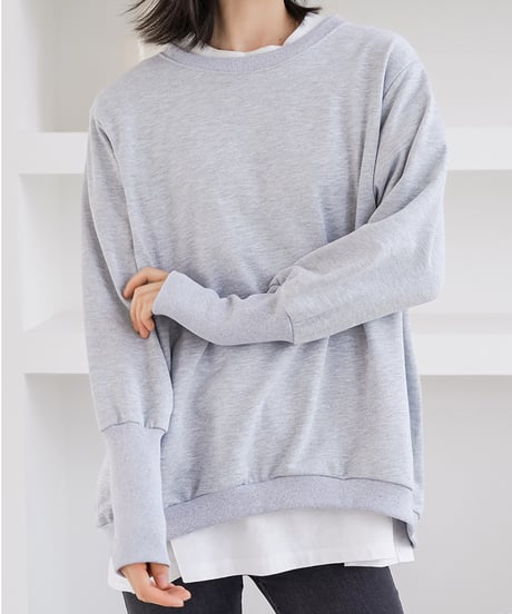 layered hem pullover / 8color　hm2635