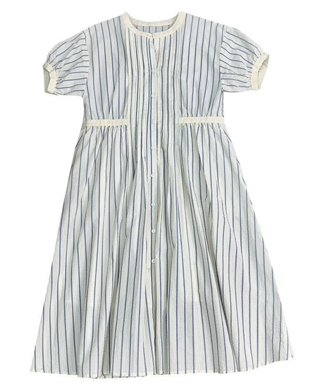 striped button dress　hm2873