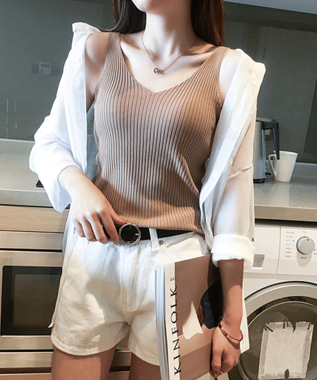 rib knit camisole / 8color　hm2902