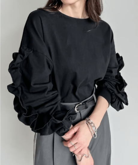 ruffle sleeve pullover / 2color　hm2658