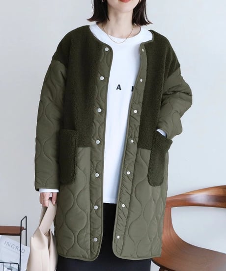 hybrid quilted coat / 3color　hm2570