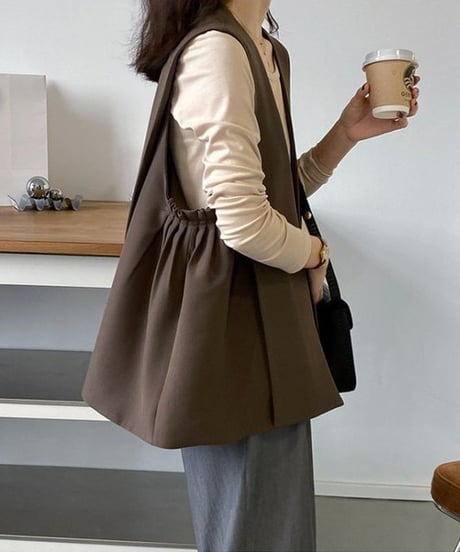 side tuck gilet / 2color　hm1440