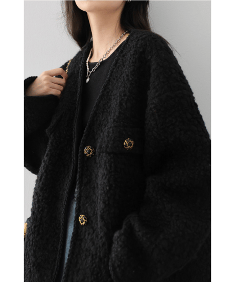 tweed trim jacket / 2color　hm2711