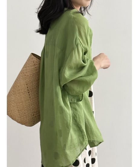 drop shoulder sheer shirt / 2color　hm2246