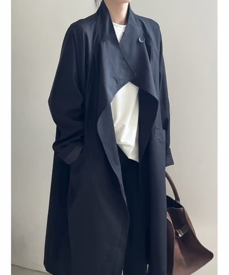 big silhouette long coat / 2color　hm1713
