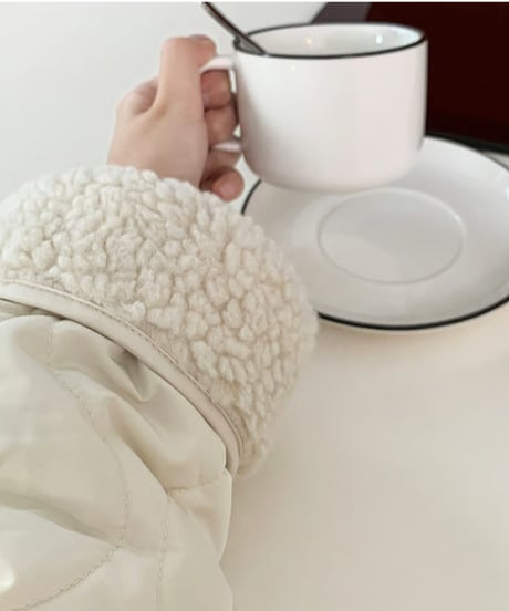 quilting boa coat / 2color　hm2709