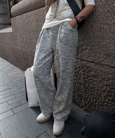 draped wide leg pants　hm1698