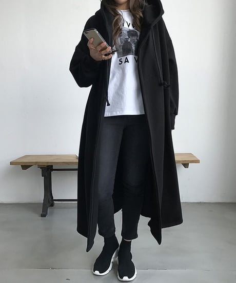 long hoodie coat / 2color　hm2659