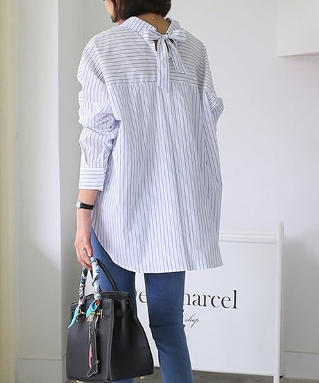 back ribbon shirt / 2color　hm2142