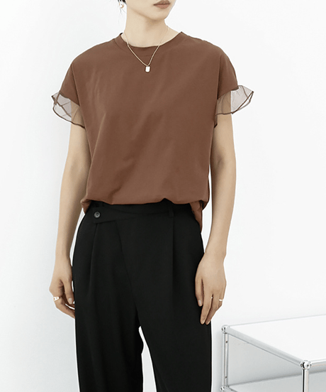 sheer sleeve top / 6color　hm2959